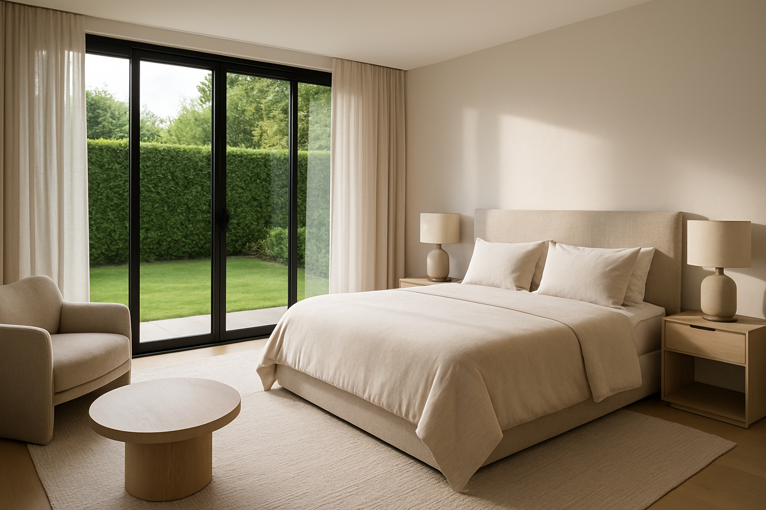 Sliding windows in bedroom