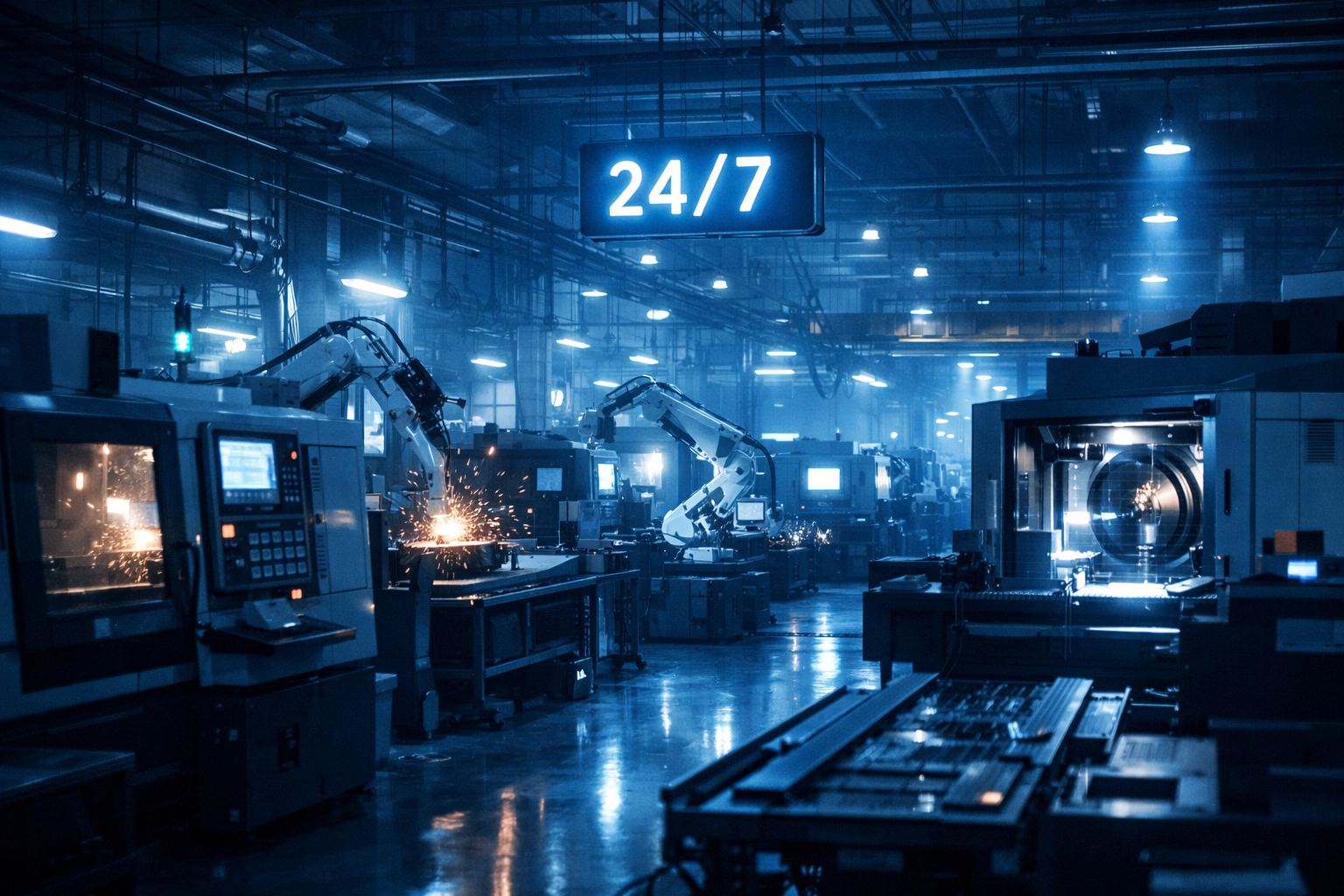 Factory night shift operations