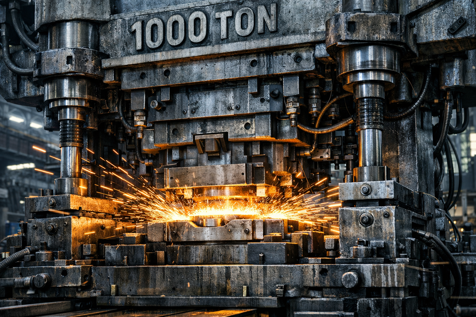 Industrial metal stamping press